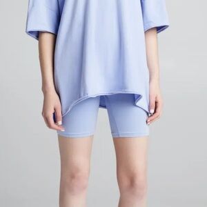 Free People Hot Shot Light Blue Biker Shorts